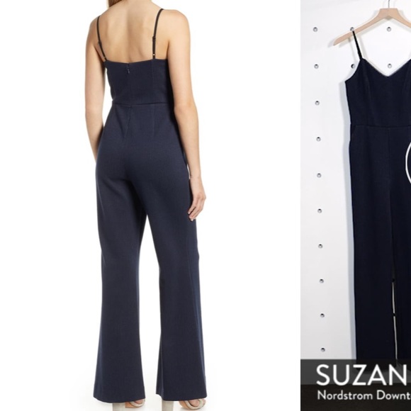 Wide leg pin stripe romper - Picture 2 of 3